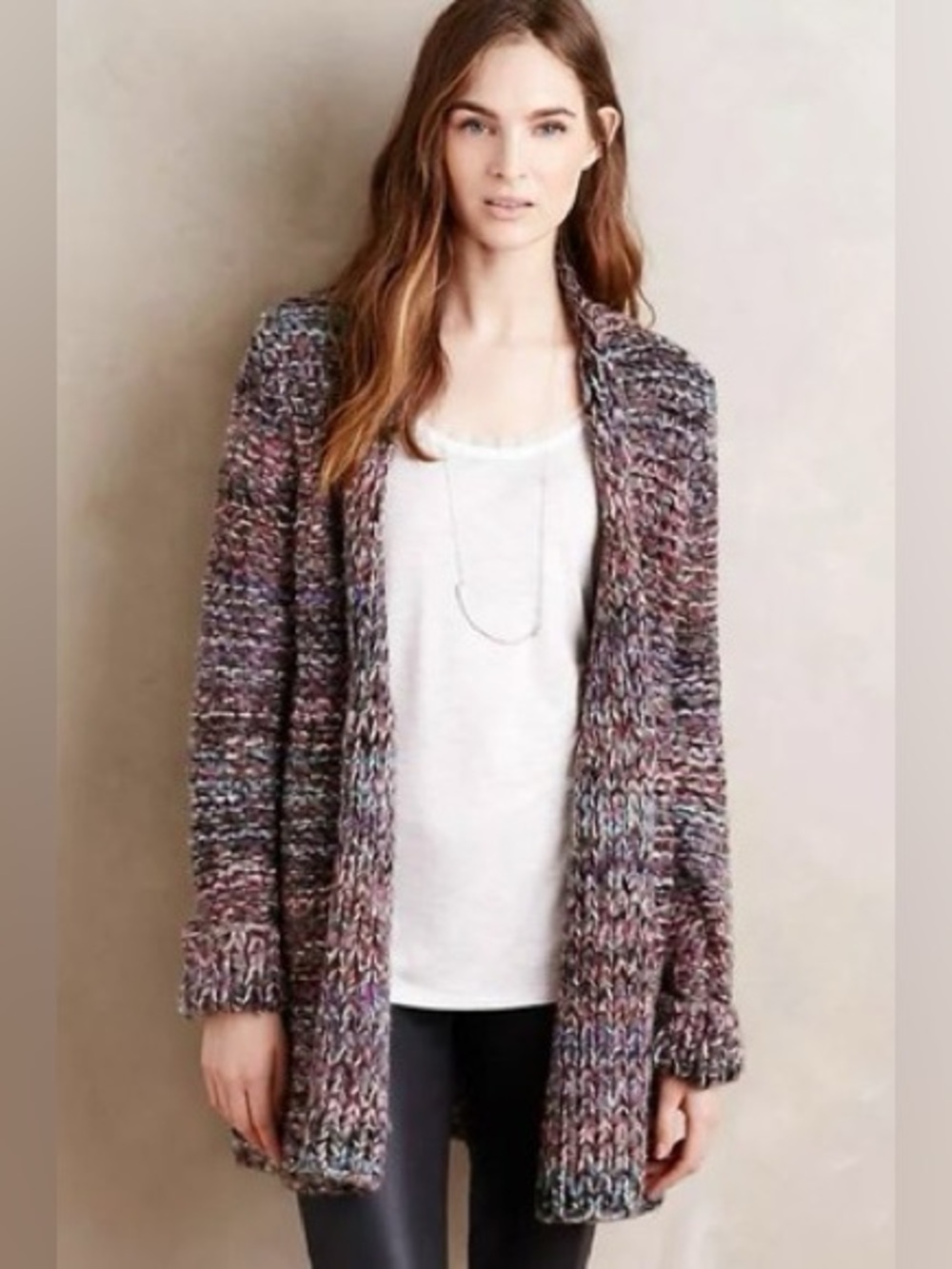 Anthropologie Moth Ella Chunky Knit Open Cardigan i